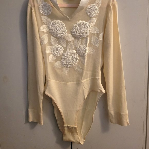 La Perla Vintage Cream/White Embroidered Bodysuit - M - Picture 3 of 6